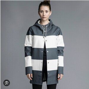 Stutterheim Stockholm Stripe waterproof raincoat Size Small (AS IS!)